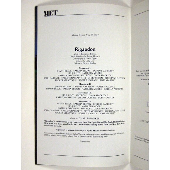 American Ballet Stagebill 1989 Lincoln Center Mark Grothman Insert NYC - Picture 6 of 11